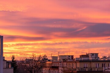 sunset glow in Prague