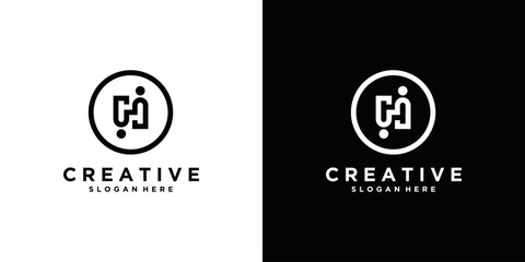 Fototapeta premium Simple Elegant Letter H Logo Design. Modern minimalist H human creative initials based vector icon template.