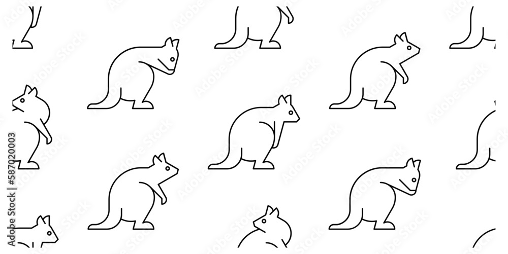 Poster seamless pattern with quokkas. isolated on white background