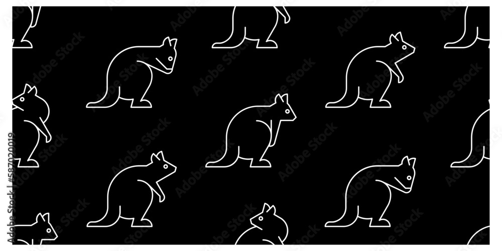 Poster seamless pattern with quokkas. isolated on white background