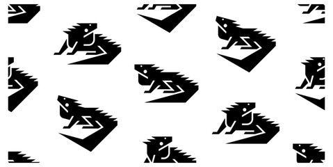 Seamless pattern with Iguanas. isolated on white background © Nataliia