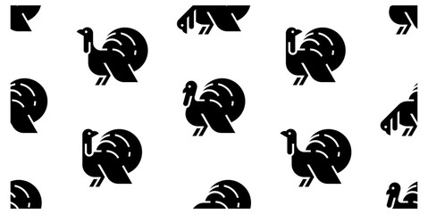 Seamless pattern with Turkeys. isolated on white background