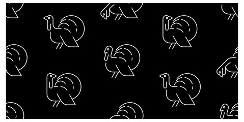 Seamless pattern with Turkeys. isolated on white background
