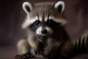 Fototapeta premium portrait of a raccoon, generative ai