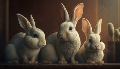 Obraz premium a beautiful close-up of a cute bunny