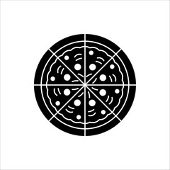 Pizza Icon Design Vector Symbol Fast Food Meal, isolated on white background.