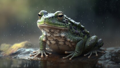 Obraz premium beautiful nature photo, close-up of a frog