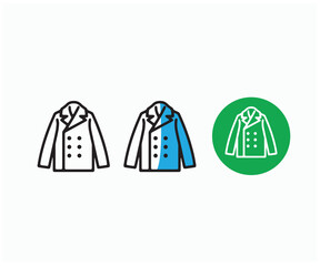 Winter thick coat vector icon