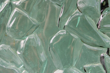 Relief of melted glass shapes for background textures