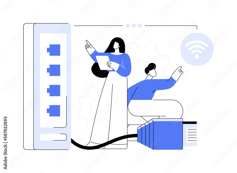 Poster ethernet connection abstract concept vector illustration.