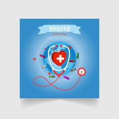 Free vector flat world health day celebration illustration