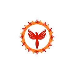 Phoenix bird logo icon isolated on white background
