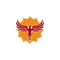 Phoenix bird logo icon isolated on white background