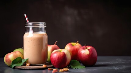 Refreshing and healthy apple smoothie. Generative AI
