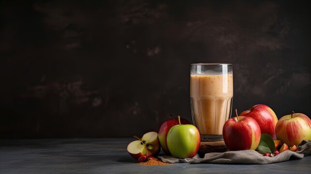 Refreshing and healthy apple smoothie. Generative AI