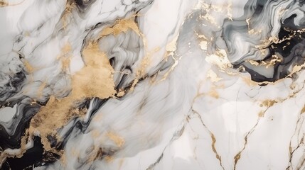 Marble background with golden splases. AI
