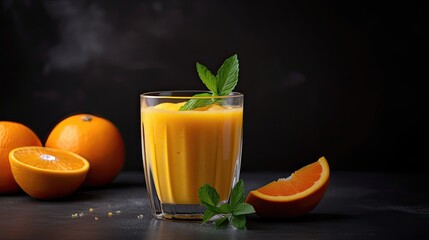 Refreshing and healthy orange smoothie. Generative AI