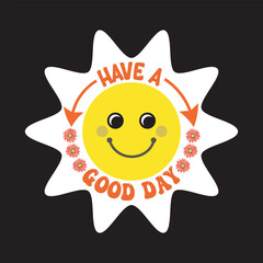 Have A Good Day Eps, Cute Smile Face Vector