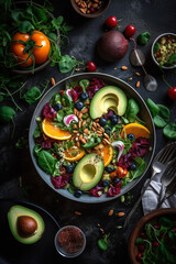 Fototapeta na wymiar Midjourney generated image of a fresh green salad