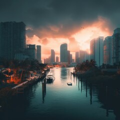 Obraz premium Miami Vibes Wallpaper Background