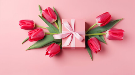 Obraz na płótnie Canvas gift, box, valentine, love, flowers, generative ai