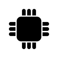 Semiconductor silhouette icon. cpu device. Vector.