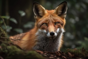The Red Fox (Vulpes vulpes). Generative AI