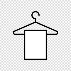 Towel icon on hanger. Vector.