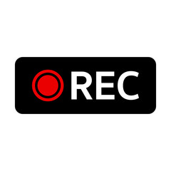 REC icon for video camera recording. Vector.