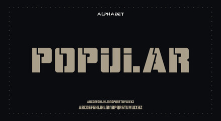 popular Abstract Fashion Best font alphabet. Minimal modern urban fonts for logo, brand, fashion, Heading etc. Typography typeface uppercase lowercase and number. vector illustration full Premium look