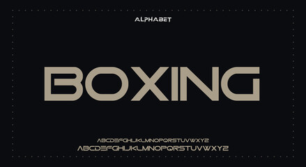 boxing Abstract Fashion Best font alphabet. Minimal modern urban fonts for logo, brand, fashion, Heading etc. Typography typeface uppercase lowercase and number. vector illustration full Premium look