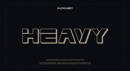 heavy Abstract Fashion Best font alphabet. Minimal modern urban fonts for logo, brand, fashion, Heading etc. Typography typeface uppercase lowercase and number. vector illustration full Premium look