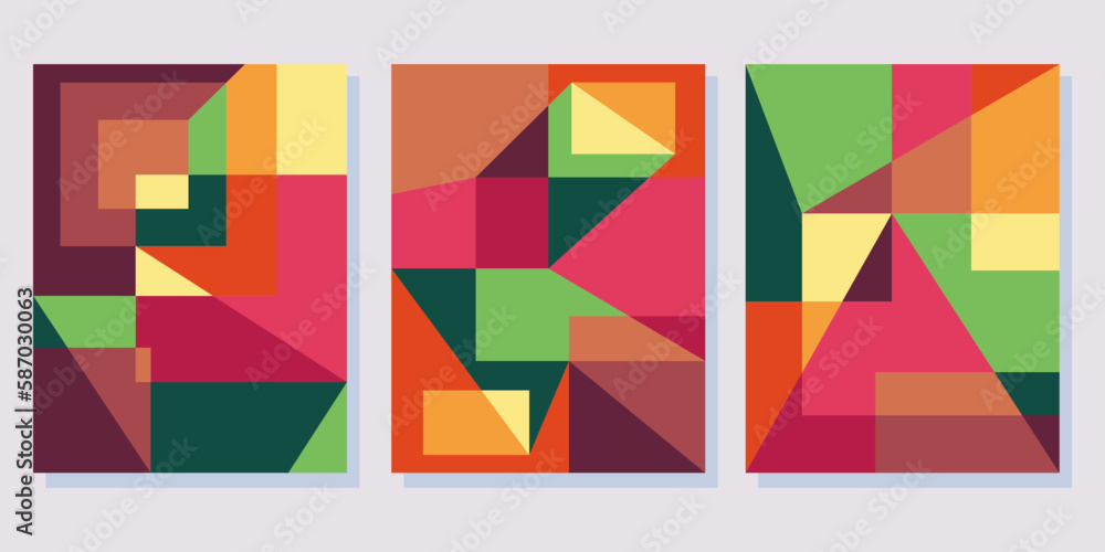 Wall mural abstract bauhaus geometric pattern background vector circle