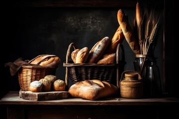 Obraz na płótnie Canvas Assortment of Freshly baked bread