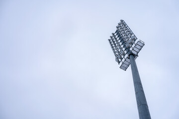 Stadium light tower against the sky