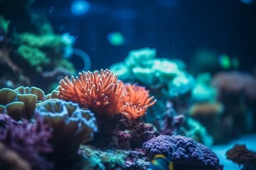 Coral reefs and their importance for marine life, bokeh Generative AI