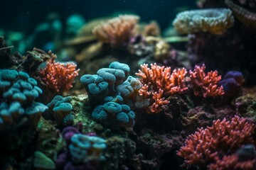 Fototapeta na wymiar Coral reefs and their importance for marine life, bokeh Generative AI