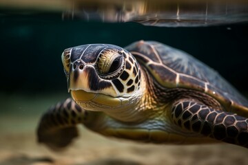 The importance of protecting sea turtles and their habitats, bokeh Generative AI