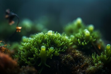 Fototapeta na wymiar The role of algae in the ocean ecosystem, bokeh Generative AI