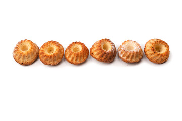 Cake made of cottage cheese isolated on a white background.