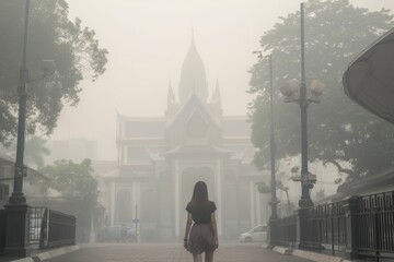 PM 2.5 Air Pollution in Bangkok, Thailand - city in haze
