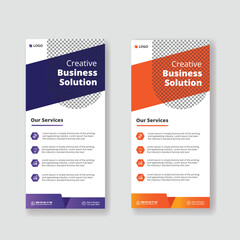 Rollup banner template design, dl flyer design, rack card design