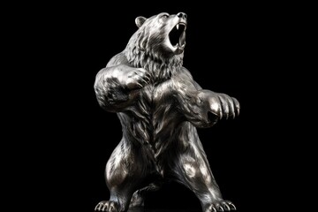Silver Bear Statue. Represent downtrend in market