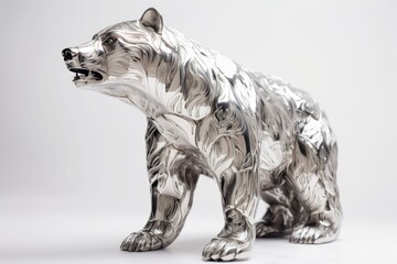 Silver Bear Statue. Represent downtrend in market