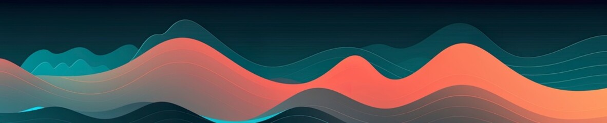 Fototapeta premium Abstract 2d background with waves. AI generative art.