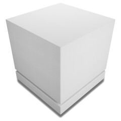 White opened and closed square folding gift box mock up on white background.