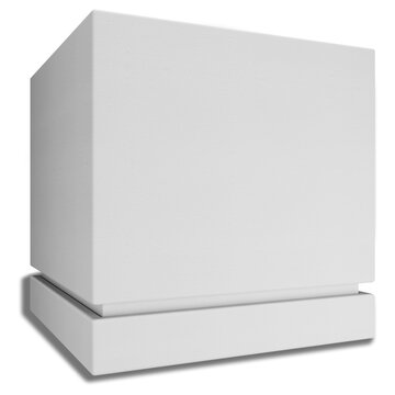 White opened and closed square folding gift box mock up on white background.