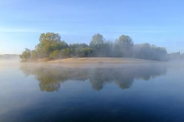 landscape with lake and trees