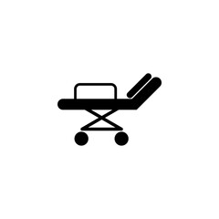 Simple illustration of hospital bed icon for web design isolated on white background