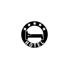 Fototapeta na wymiar Hotel five stars icon isolated on white background